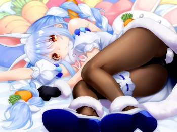 【兎田ぺこら】黒タイツで可愛いバニー衣装ぺこちゃんの二次画像 その4の画像