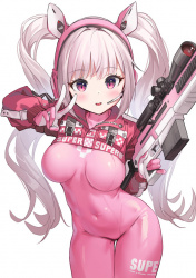 【NIKKE】ピンク色のぴちぴちボディスーツにみっちりと詰まったムチムチボディがとってもエッチなアリスちゃんの二次画像 part2の画像