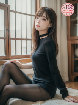 【ポトレ】黒タイツ女子のポートレート風AIグラビア画像【AI写真】の画像