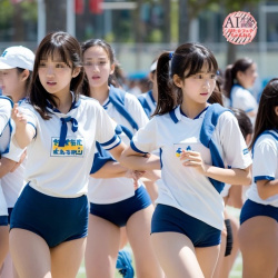 【絶滅種】ブルマーを履いてる女子を撮影した三次盗撮風画像【AI写真】の画像