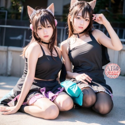 【謎コス】架空のコスプレイヤーさんの画像を生成しようとしたら何のコスプレかわからない画像が生成された三次風画像 黒タイツ編【AI写真】の画像