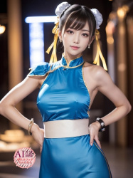 【コスプレ】春麗の恰好をしたコスプレイヤーさんを生成しようと思ったらちょっと違う気がする春麗さんが出来上がった三次風画像【AI写真】の画像