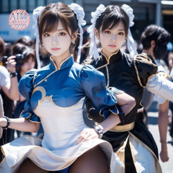 【コスプレ】春麗の恰好をしたコスプレイヤーさんの生成を試みたらちょっと違う気がする春麗さんが出来上がった三次風画像 part2【AI写真】の画像