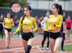 【スポコス】スポーツ用のコスチュームを着てる女の子を撮影した三次盗撮風画像【AI画像】の画像