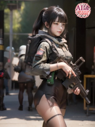 【武器娘】戦闘用の装備を身に着けた武装美少女の三次風画像 part2【AI画像】の画像