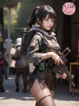 【武器娘】戦闘用の装備を身に着けた武装美少女の三次風画像 part2【AI画像】の画像