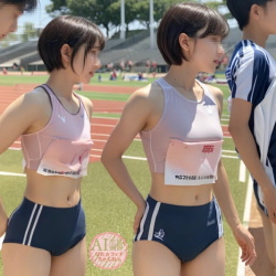 【レーシングショーツ】セパレートタイプのユニフォームを着てスポーツしてる陸上女子を撮影した三次盗撮風画像 part3【AI画像】の画像