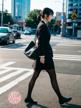 【黒スト】黒タイツや黒パンストを履いたOLさんをこっそりと撮影した三次盗撮風画像【AI画像】の画像