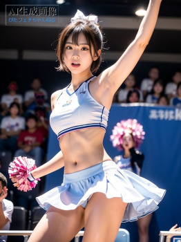 【わき】応援で汗ばんだチアガールちゃんのワキ画像【AI画像】の画像