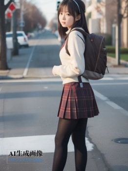 【黒ストJK】街行くカワイイ黒タイツ女子校生ちゃんを撮らせてもらいましたー♪的な三次風街撮り画像 part6【AI画像】の画像