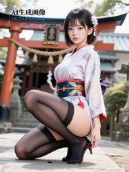 【和装】和服や着物アレンジな服を着た女性の三次風画像 part1【AI画像】の画像