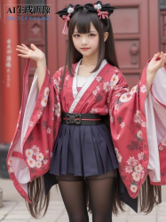 【希少種】和服と黒タイツの組み合わせが好きだけどリアルで見たことがないので生成してみた黒スト和装女子の三次風画像 part5【AI画像】の画像