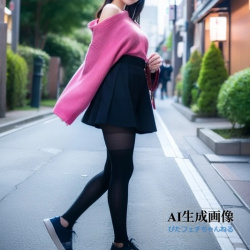 【黒スト】顔の生成に失敗したので雑にトリミングしたった黒タイツ女子画像がコチラです part1【AI画像】の画像