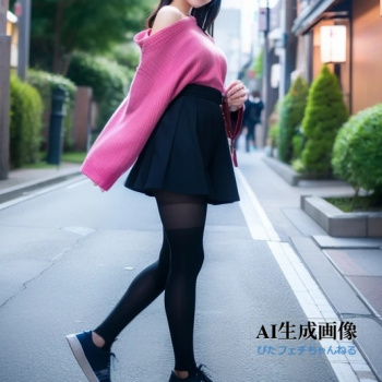 【黒スト】顔の生成に失敗したので雑にトリミングしたった黒タイツ女子画像がコチラです part1【AI画像】の画像
