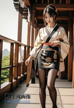 【希少種】和服と黒タイツの組み合わせが好きだけどリアルで見たことがないので生成してみた黒スト和装女子の三次風画像 part6【AI画像】の画像