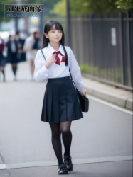 【JK】黒パンストや黒タイツを履いた女子校生ちゃんを街撮りした三次盗撮風画像 part6【AI画像】の画像
