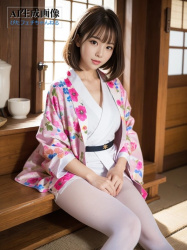 【着物】白タイツや白パンストと和服の組み合わせを見てみたくて生成した白スト和装女子の三次風画像 part2【AI画像】の画像