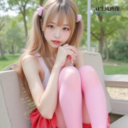 【AI画像】カラータイツを履いた女の子の三次風画像 part1 ピンクタイツ編の画像