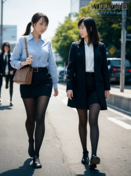 【黒スト】黒タイツや黒パンストを履いたOLさんをこっそりと撮影した三次盗撮風画像 part2【AI画像】の画像