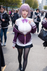 【グリッドマン】新条アカネちゃんのコスプレをしてるレイヤーさんを撮影させてもらった三次風画像 part1 タイツ編【AI画像】の画像