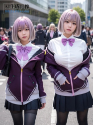 【グリッドマン】新条アカネちゃんのコスプレをしてるレイヤーさんを撮影させてもらった三次風画像 part4 タイツ編【AI画像】の画像