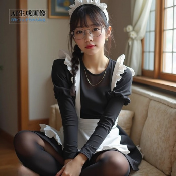 【黒スト】黒タイツや黒パンストを履いたメイドさんの三次風画像 part1【AI画像】の画像