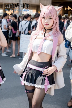 【 博衣こより】こよちゃんのコスプレをしてるレイヤーさんを撮影させてもらった三次風画像 part2 黒パンスト編【AI画像】の画像