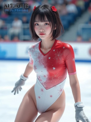 【スケート】氷上で練習中競技中のフィギュアスケート女子が美しい三次風画像 part4【AI画像】の画像