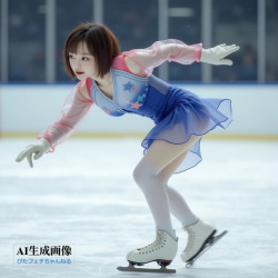 【スケート】白タイツや白パンストを履いたフィギュアスケート女子の三次風画像 part2【AI画像】の画像