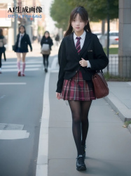 【JK】黒パンストや黒タイツを履いた女子校生ちゃんを街撮りした三次盗撮風画像 part11【AI画像】の画像