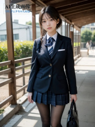 【黒ストJK】街行く黒タイツ女子校生を撮影した街撮り三次風画像 part2【AI画像】の画像