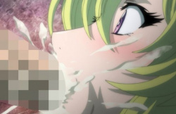 〖エロアニメ〗爆乳淫乱ビッチ娘に容赦なくイマラチオフェラさせて口内射精の画像