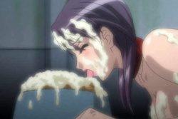 〖エロアニメ〗爆乳美女はザーメンソースのかかった餌を食する、、、の画像