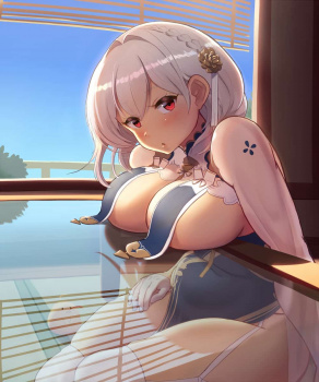 でっかいおっぱいを物の上に乗せてる画像まとめの画像