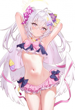 フリフリが可愛いフレアビキニを着た美少女の萌えエロ画像の画像