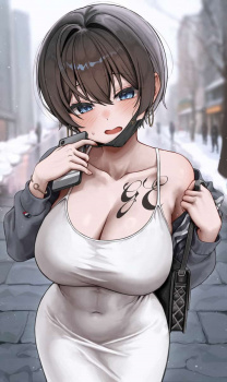 エロい人妻が着てそうなドンタンドレスの二次エロ画像 タイトな布でボディラインが際立つ！の画像