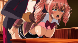 【エロアニメ】ピンク髪少女「先生！お願いィィ抜いて抜いてください！」(暗示にかかるフリ)止めようとしてるんだがカラダが勝手に笑の画像