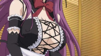 【エロアニメ】「透き通るような白い肌その大きさから作り出される谷間！」俺のインフィニットな性欲を矯正をするためにメイド姿で家事を行う幼馴染！脳内の考えがだだ漏れですよ(笑)の画像