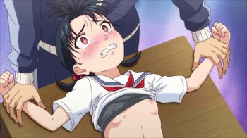 【エロアニメ】セックス授業が義務化された世界、暴れ出す少女を先生が押さえつけて大事な処女をよりにもよってキモデブに奪われてしまう！の画像