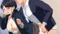 【エロアニメ】「人が来たらどうすんのぉ～」背徳感と罪悪感を感じながらオジサンとSEX！親が三者面談にこれないから頼んだ反面、強く断れなかった～の画像
