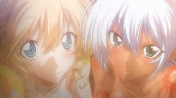 【エロアニメ】逃げ場なし！金髪元気娘と褐色清楚っ娘のハイパーエロティック挟み撃ち！嵐のようなW奉仕は、必ず君のモノをジャストミートする！の画像