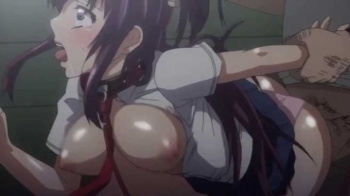 【エロアニメ】首輪と恥ずかしい格好で外をお散歩させらる美少女Jk、誰もが通る公衆の路上でおじさん肉棒に無秩序に犯されてしまう！の画像