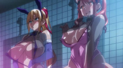 【エロアニメ】「早く終わらせた方にはご褒美♪」弟専用メスペットに堕ちた姉妹が首輪付きスク水×バニー姿で男子トイレ連行され立ち小便晒すとかwの画像