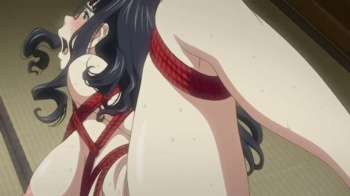 【エロアニメ】縛られたまま教え子の逸物が秘部に突き刺さる！押しに弱い女性教師が人間花器となり、師匠不在の隙に弟子と交わる背徳の緊縛セッション！の画像