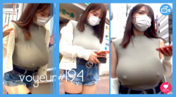 【voyeur#194】乳首が浮き出てエロすぎる長乳Kカップ美女のムチムチボディ街撮り盗撮の画像