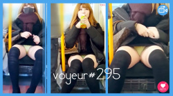 【voyeur#295】ムチムチ太ももがエロいギャルの黄色Pを対面盗撮の画像