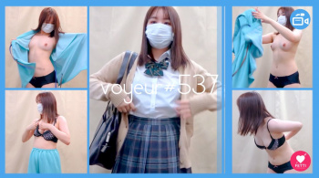 【voyeur#537】ブラ透けJKの検診着への着替えを盗撮！色白な肌と上向きおっぱいがエッチの画像
