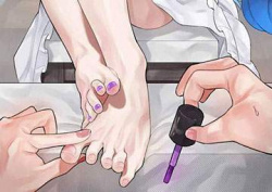 【パンチラチャンス】ペディキュア塗ってる女子の二次エロ画像の画像