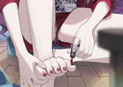 【夏場はたまにある】ショートパンツ座りハミパン女子の二次エロ画像の画像