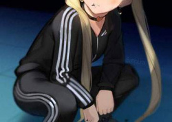 【広告塔か!】アディダスジャージ着てる女子の二次エロ画像の画像